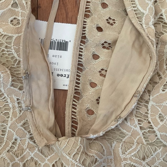 Free People Ivory One Million Lovers Mini Dress Size 10 NWT - Picture 8 of 16